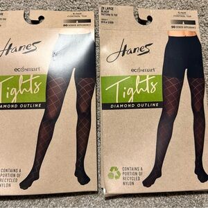 Hanes Black Diamond Outline Tights 2 packs 2XL